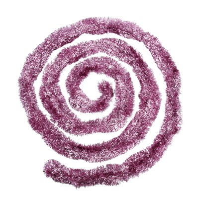 32.8Ft Pink Tinsel Garland – Metallic Twist Christmas Garland Ornaments for Tree, Indoor & Outdoor Decoration, Party Supplies