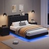 Floating Bed Frame, Queen Bed Frame, Velvet Upholstered Platform Bed with Storage Headboard, RGB LED Light, Wood Slats, Noise Free, Easy Assembly - 3 of 4