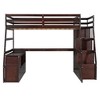 NicBex Twin Size Loft Bunk Bed with Desk, Modern Wooden Bed Frame with 2 Open Shelves, 7 Storage Drawers and Stairs for Bedroom - 4 of 4