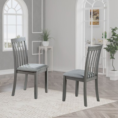 Sapphtopaz Farmhouse Simple Wooden Dining Chairs Set of 4, Side Accent Chairs Kitchen Chairs with Padded Seat for Dining Room, Kitchen