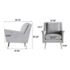 Mid-Century Modern Chair with Metal Legs, Gray - 2 of 4