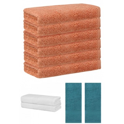 REGALWOVEN Absorbent Solid Bath Hand Face Cloths Cotton Towels 3 Piece Sets