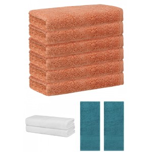 REGALWOVEN Absorbent Solid Bath Hand Face Cloths Cotton Towels 3 Piece Sets - 1 of 4