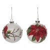 Transpac Glass 4.5 in. Multicolored Christmas Poinsettia Ornament Set of 2 - 2 of 4