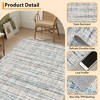 coucheta Machine Washable Area Rug, Modern Abstract Stain Resistant Low-Pile Faux Linen Design Carpet with Non Slip Backing, for Living Room, Bedroom - 2 of 4