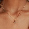 Double Cross Pendant Necklace for Women, Dainty 14K Gold Plated Choker - 2 of 4