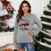 Christmas Pullover Sweatshirts for Women Crew Neck Long Sleeve Shirts for Christmas Christmas Tree Pattern Tops,Grey(Christmas Tree) - 2XL - 2 of 4