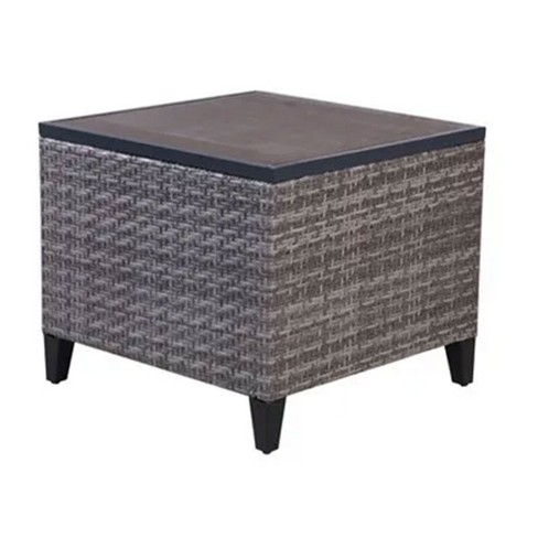 Four Seasons Courtyard Serronova Outdoor Aluminum Side Table All Weather Furniture Piece with Faux Wood Tabletop for Backyard Patios and Porches, Gray - image 1 of 4