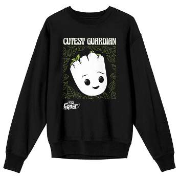 I Am Groot Cutest Guardian Men's Black Long Sleeve Sweatshirt
