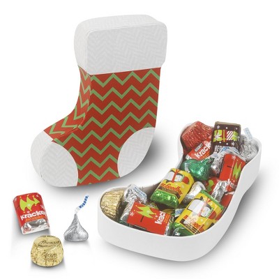 1/2lb Christmas Candy Gift Box Hershey's Holiday Mix - Stocking Cut Out
