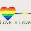 Adult Design By Humans Pride Love is Love Heartbeat By WinterJJ T-Shirt - 2 of 2