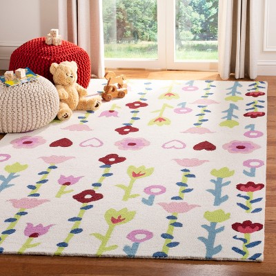 Ivory Hand-Tufted Wool Kids Rectangular Rug