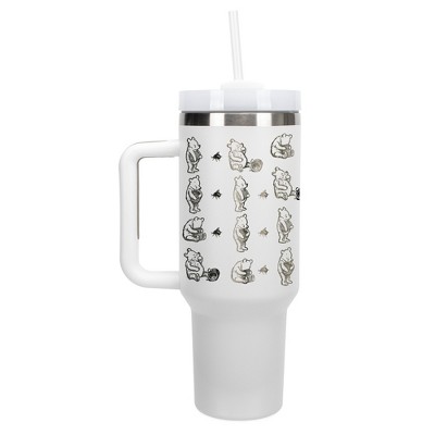 Elanze Designs Hunny Honey Jar Pooh Classic Bear 40 oz. Stainless Steel, Large Water Bottle Coffee Mug, Spill & Leak Resistant, Thermal Travel Tumbler