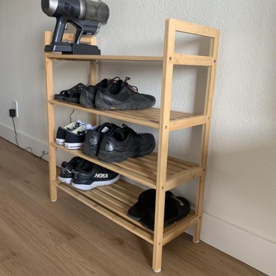 Oceanstar 4-Tier HPL Bamboo Shoe Rack, Natural