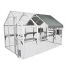 Cat cage box lovely house cute pet play speace Wooden White Big for backyard - 3 of 4