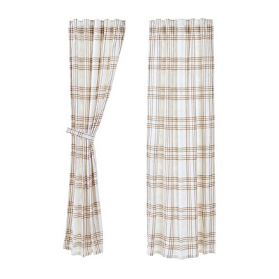Wheat Plaid Panel Set of 2 84x40  VHC Brands