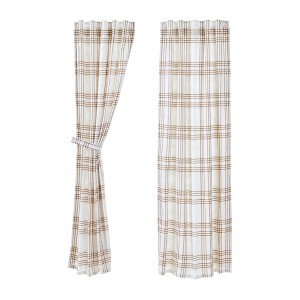 Wheat Plaid Panel Set of 2 84x40  VHC Brands - 1 of 4