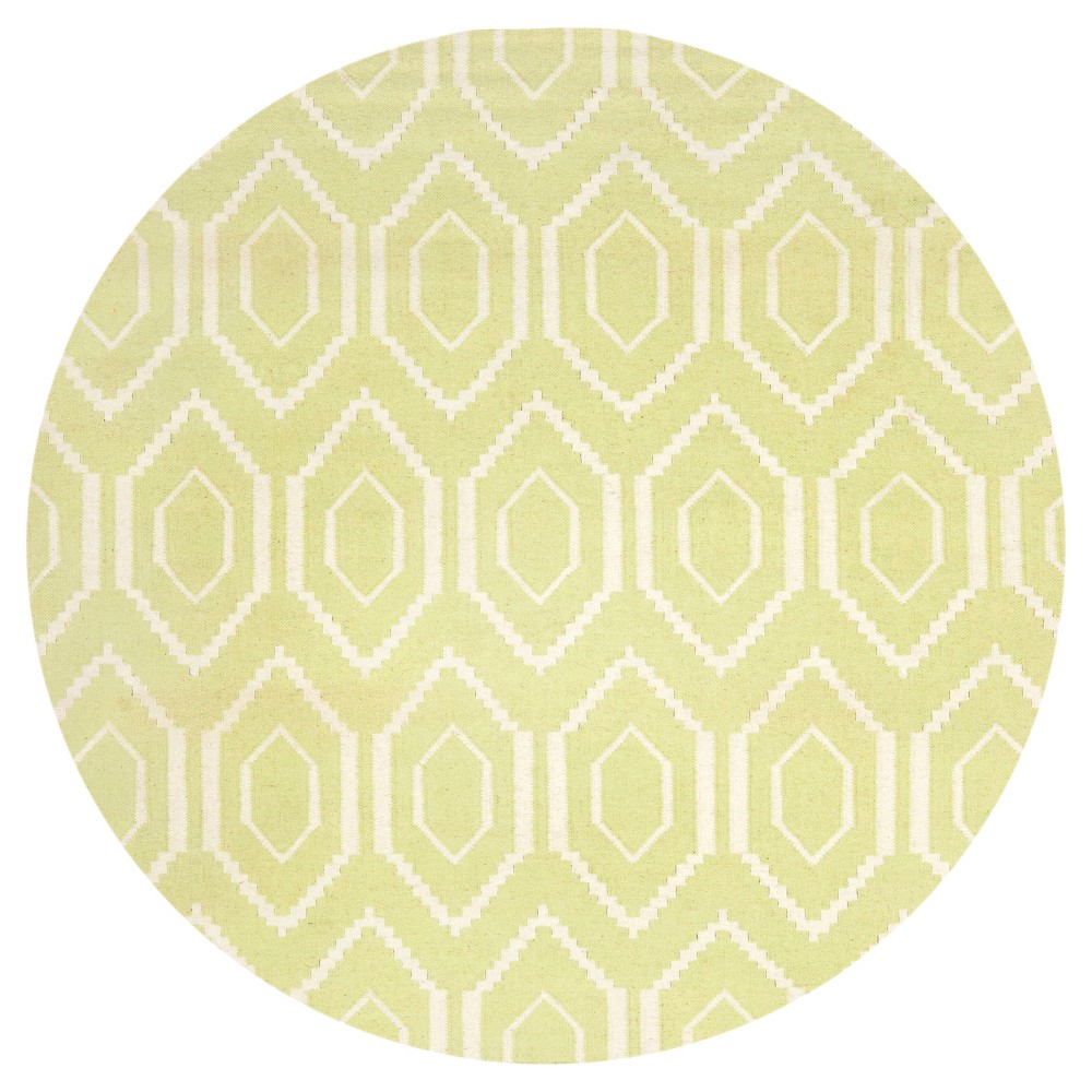 Taza Dhurry Rug - Green/Ivory - (6'x6' Round) - Safavieh