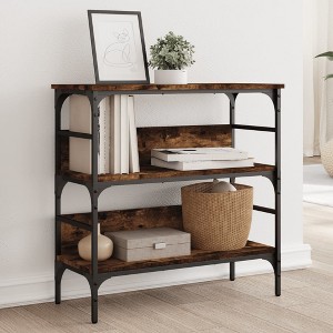 vidaXL Console Table Smoked Oak 39.4 in.x12.6 in.x29.5 in. Engineered Wood - 1 of 4