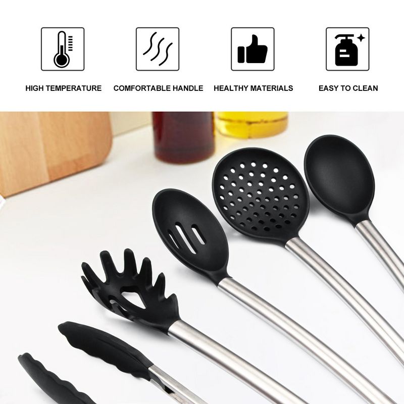 WhizMax Silicone Cooking Utensil Set, Silicone Cooking Kitchen Utensils Set, 3 of 10