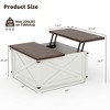 COZONY Coffee Table for Living Room with Lift Top and Storage, Square Industrial Design with X-Shaped Decor, Durable and Stylish, White - 2 of 4