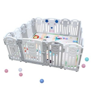 66" * 66" Baby Playard Playpen Indoor Plastic Material Fence Baby Fence Pet Fence 16+2 Combination - 1 of 4