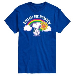 Men's - Peanuts - Follow The Rainbow Short Sleeve Graphic T-Shirt - 1 of 4