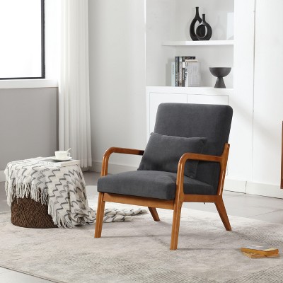 Sapphtopaz Accent Chair Arm Chair Comfortable Lounge Reading Chair with 1 Lumbar Pillow for Living Room, Bedroom, Office