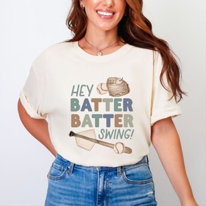 Simply Sage Market Hey Batter Batter Swing Watercolor Garment Dyed Tee - 1 of 4