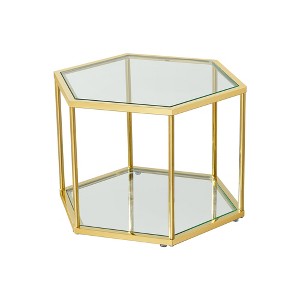 Dexmalle Small Glass Top and Stainless Steel Frame Coffee Table - 1 of 4