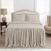 Sweet Jojo Designs Gender Neutral Unisex Queen Duvet Cover Bedding Set Gathered Bedspread Beige Taupe 3pc - 2 of 4