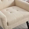 CENGHU Teddy Material Ergonomics Accent Chair, Modern Upholstered Living Room Chair With Black Legs, for Indoor Home - 3 of 4