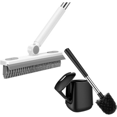 SetSail Grout Cleaner Brush with Long Handle & Toilet Brush and Holder