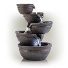 Alpine 13" Tiering Bowls Tabletop Fountain with LED Lights Gray - image 3 of 4