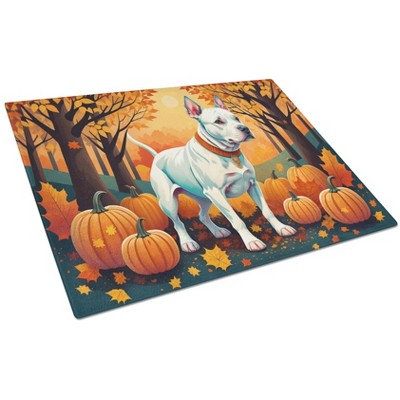 NEW White Pit Bull Terrier Fall Glass Cutting Board Decorative Tempered Glass Kitchen Cutting and Serving Board Large Size Chopping Board