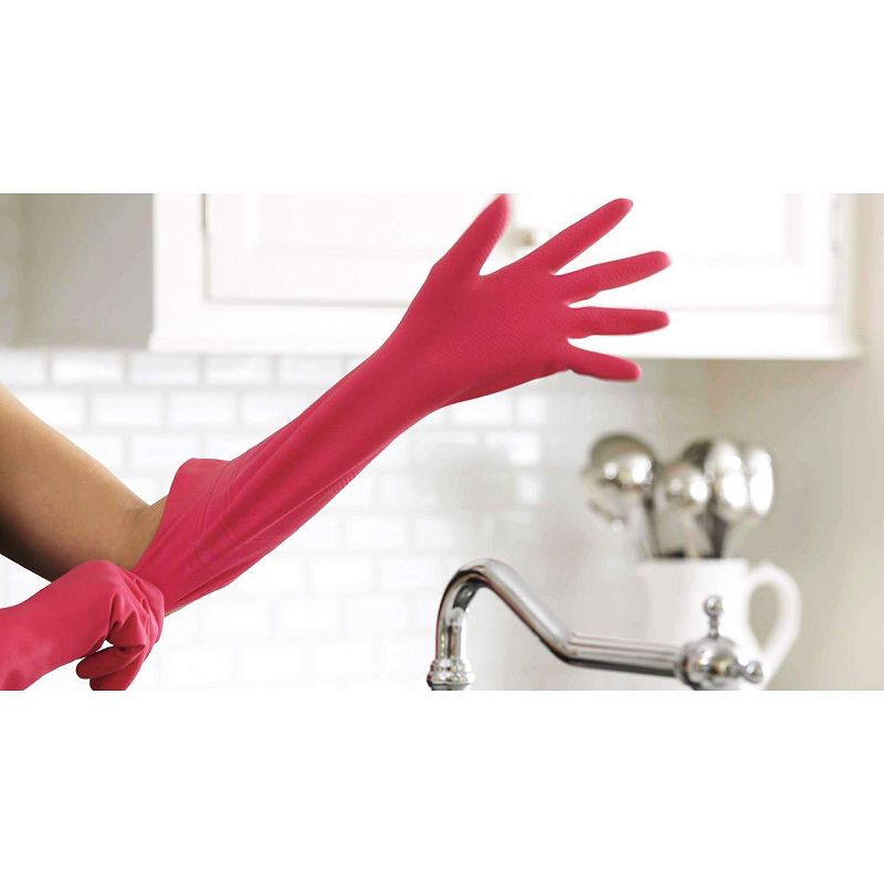 Casabella Premium Waterblock Cleaning Gloves Pink - 2 Pair (4 Gloves), 5 of 7