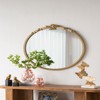 SEVOBAL Bathroom Vanity Mirrors Shatter Proof Round Leaf Crest Reflective Accent Durable Construction Effortless Assembly Anti Fog, Gold, 30"*1"*31" - 3 of 4