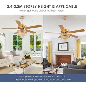 Kviflon 52 inch Crystal Ceiling Fan with Light - 1 of 2