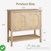 35.5 Inch Rattan Entryway Console Table Slim Sofa Side Table with Storage Cabinet & Open Shelf - 4 of 4