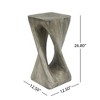 TUYOHW Twist Design Patio End Table,Lightweight Concrete Patio Side Table with Wood Texture for Garden,Poolside & Balcony - 3 of 4