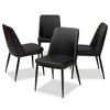 Set of 4 Darcell Modern and Contemporary Faux Leather Upholstered Dining Chairs - Baxton Studio - 3 of 4
