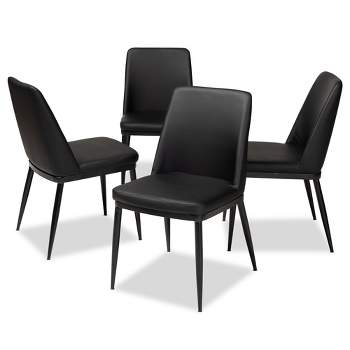 Set of 4 Darcell Modern and Contemporary Faux Leather Upholstered Dining Chairs - Baxton Studio