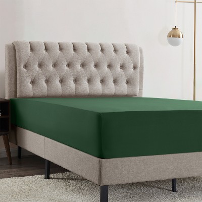 Deep Pocket Dark Green Queen Microfiber Fitted Sheet