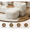 Luxury Modern Curved 4-Seater Modular Corduroy Sectional Sofa, Minimalist Cloud Couch with Movable Ottoman for Living Room Apartment - 3 of 4