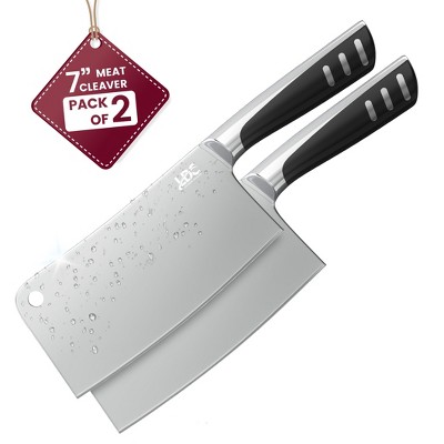Lux Decor 7-Inch Meat Cleaver Ultra Sharp Butcher Knife High Carbon Stainless Steel Professional Chef Knife for Meat & Vegetables