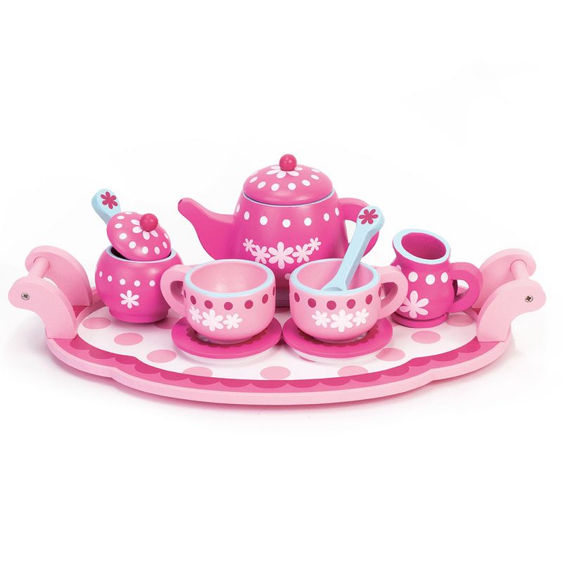 Sophia’s 10 Piece Wooden Tea Party Set, Pink, 1 of 10
