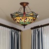 Chloe Lighting Empress Tiffany-Style Dark Bronze 2 Light Semi-Flush Ceiling Light 16" Wide - 3 of 3