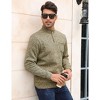 Men's Mock Neck Button-Front Sweatshirt - Long Sleeve Fleece Pullover with Chest Pocket - 4 of 4