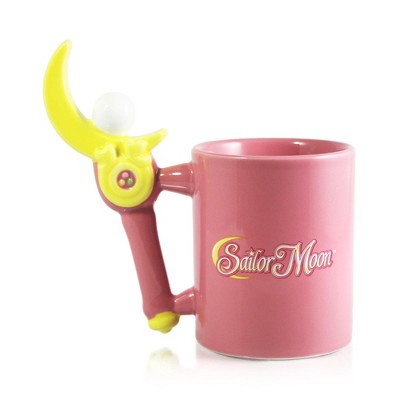 Pink Ceramic Sailor Moon Wand Handle Mug, 13 oz
