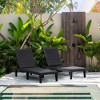 LACOO Outdoor Chaise Lounge PE Quick Assembly Chairs with Adjustable Back (Set of 2) - 2 of 4